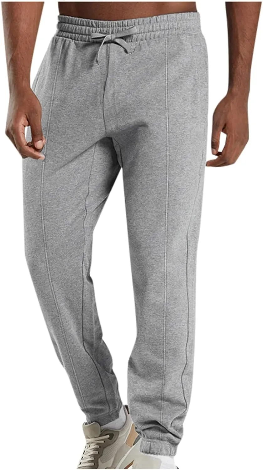 Sweatpants for Men Baggy Big and Tall Knitted Tapered Joggers Plus Size Lightweight Workout Jogging Athletic Trousers
