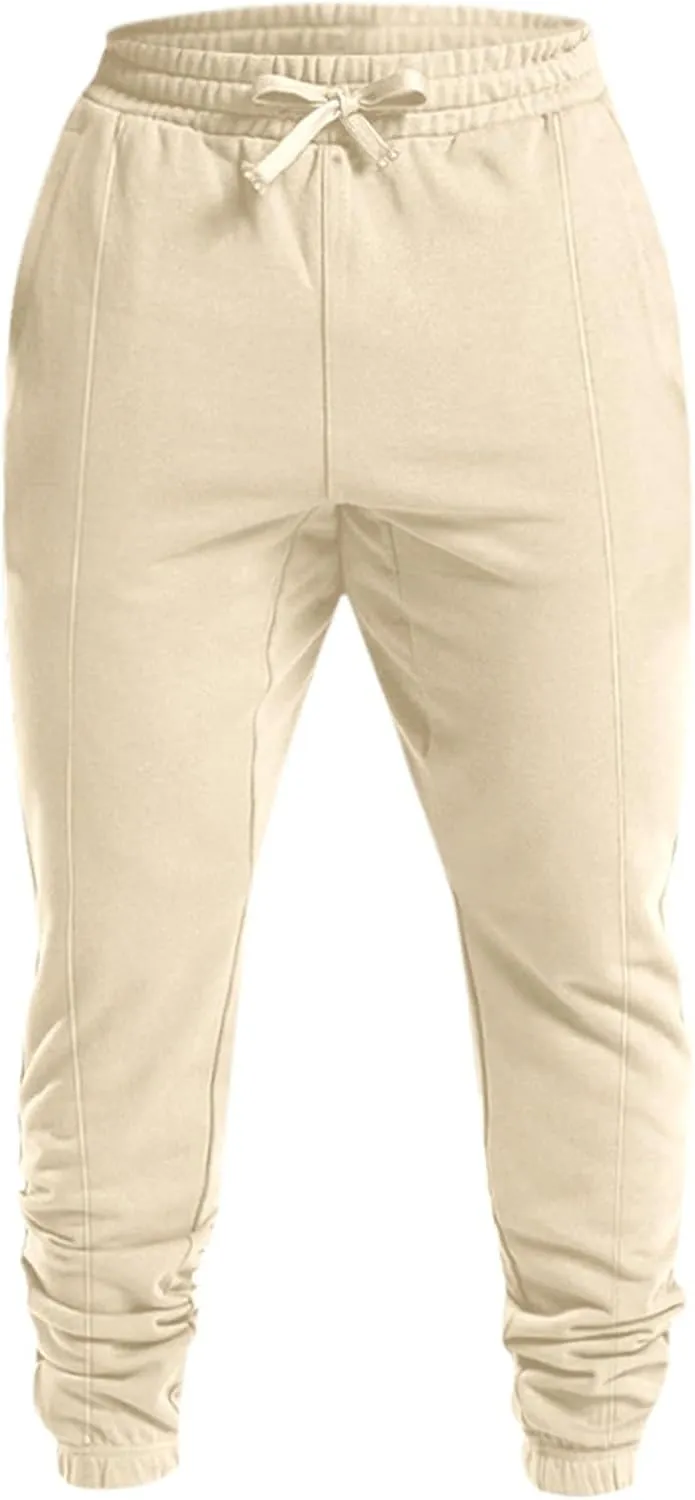 Sweatpants for Men Baggy Big and Tall Knitted Tapered Joggers Plus Size Lightweight Workout Jogging Athletic Trousers