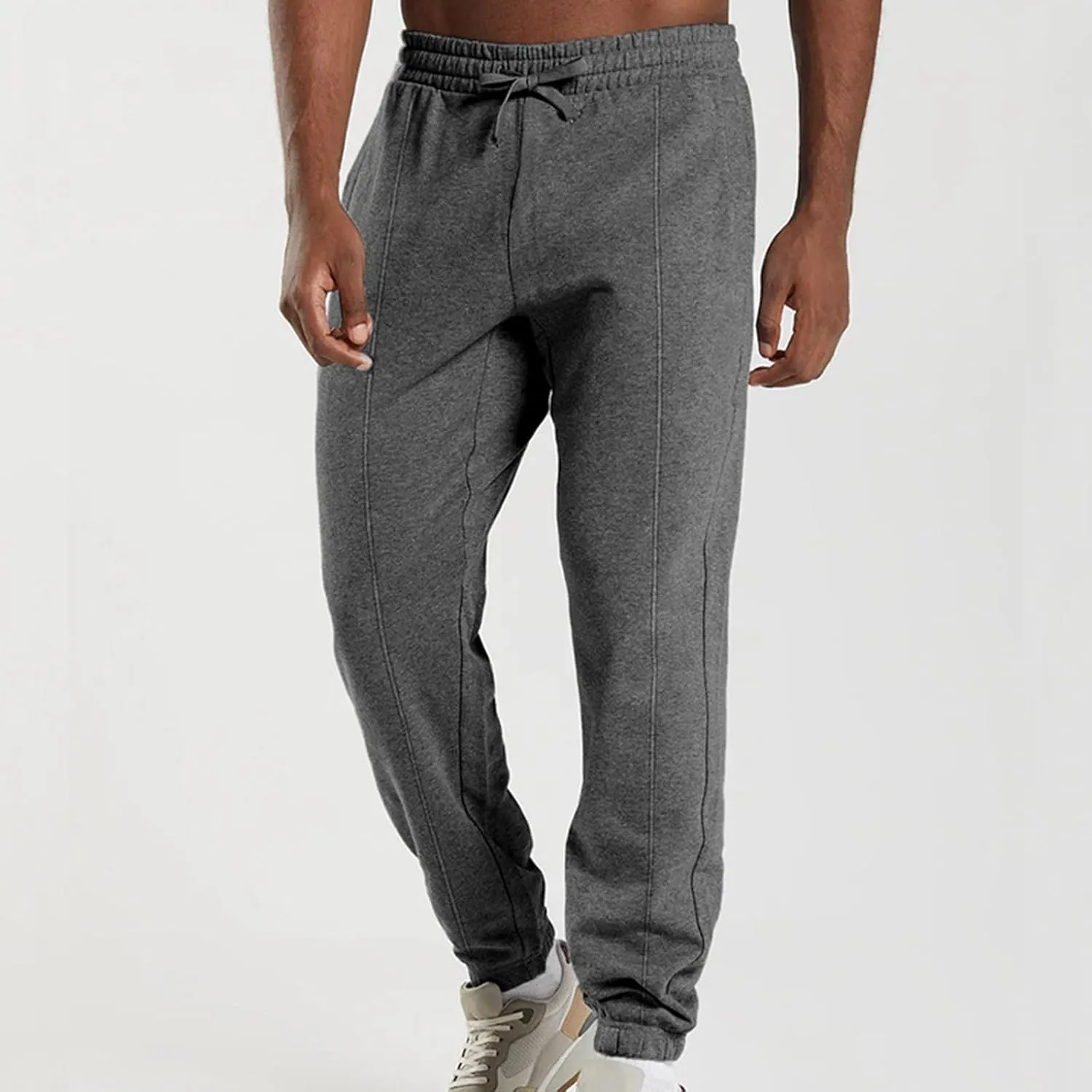 Sweatpants for Men Baggy Big and Tall Knitted Tapered Joggers Plus Size Lightweight Workout Jogging Athletic Trousers