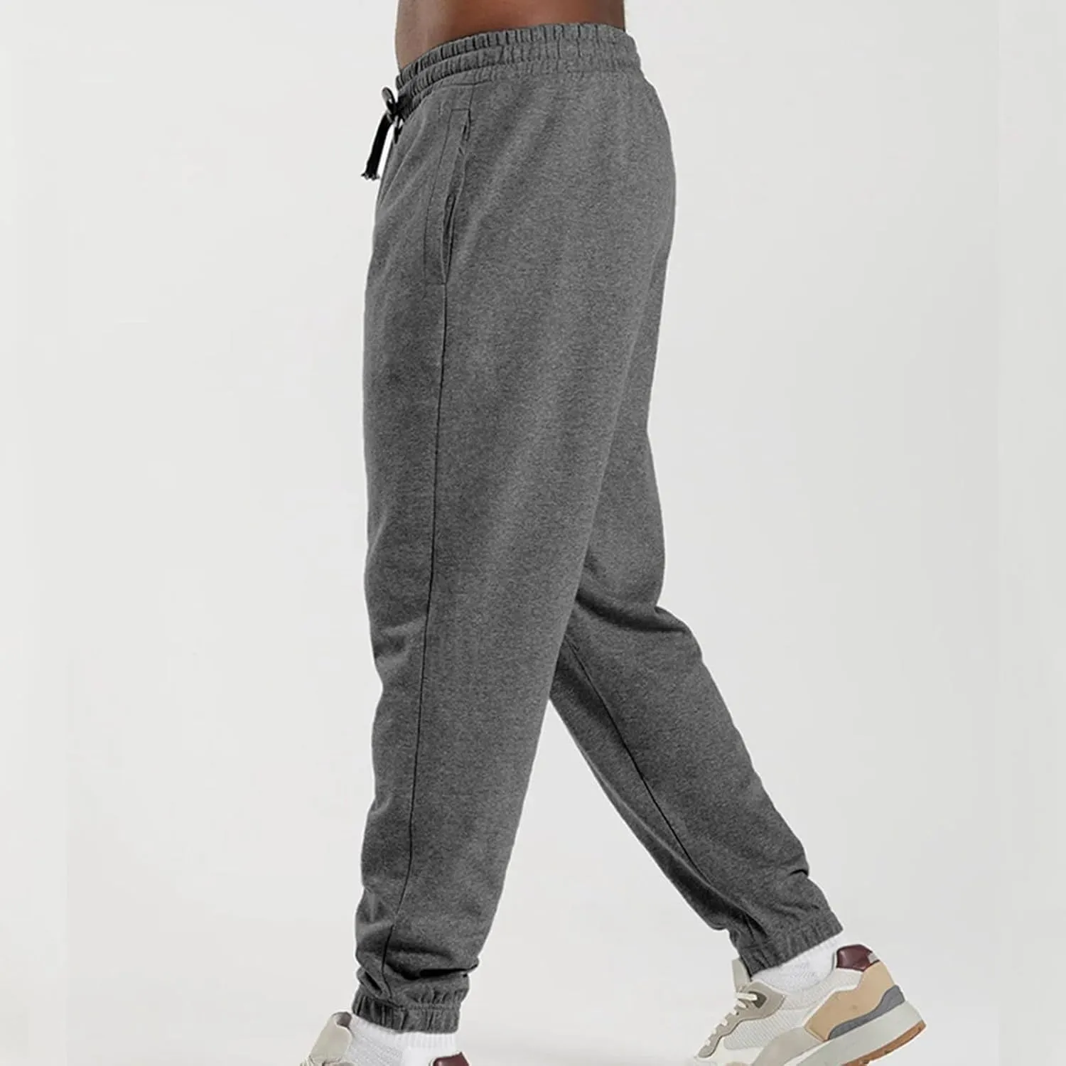Sweatpants for Men Baggy Big and Tall Knitted Tapered Joggers Plus Size Lightweight Workout Jogging Athletic Trousers