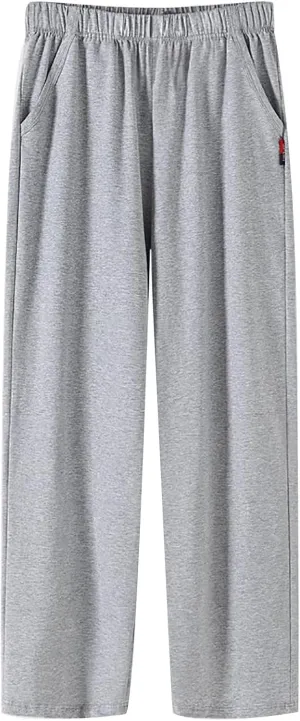 Sweatpants for Men Big and Tall Stretch Waisted Baggy Joggers Plus Size Drawstring Lightweigh Lounge Pants with Pockets