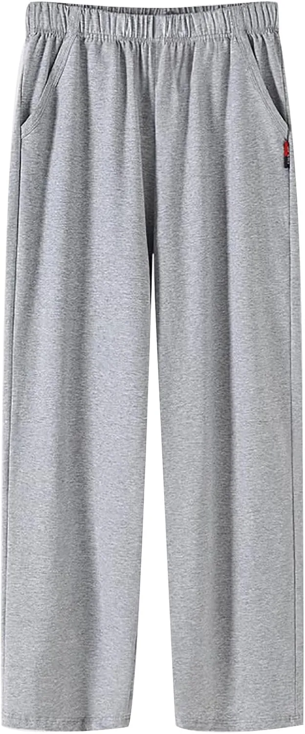 Sweatpants for Men Big and Tall Stretch Waisted Baggy Joggers Plus Size Drawstring Lightweigh Lounge Pants with Pockets