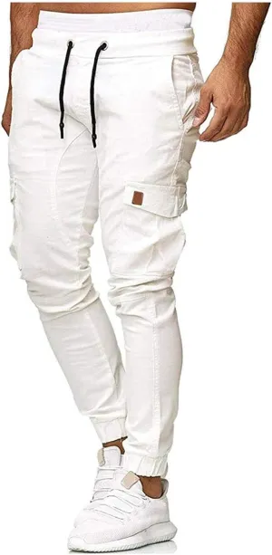 Sweatpants for Men Loose Fit Dress Pants for Men Stretch Waist Match Mens Wild Cargo Pants Corduroy Baggy Pants Mens