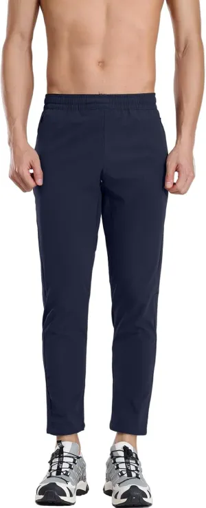 Sweatpants for Men Sports Tapered Classic Cargo Expandable Waist Solid Split Flex Comfy Pants Royal Blue,Black,Dark
