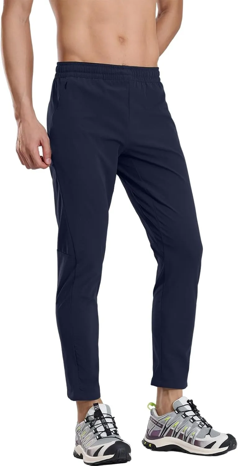 Sweatpants for Men Sports Tapered Classic Cargo Expandable Waist Solid Split Flex Comfy Pants Royal Blue,Black,Dark