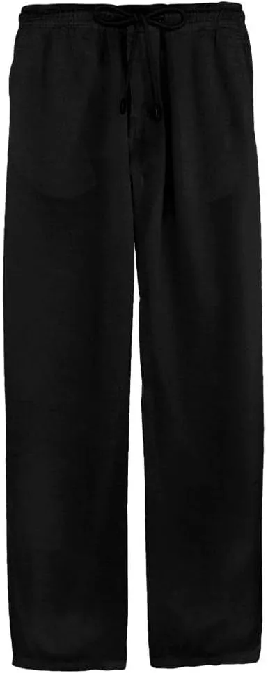 THWEI Linen Pants Mens Casual Drastring Loose Fit Summer Lightweight Beach Pants