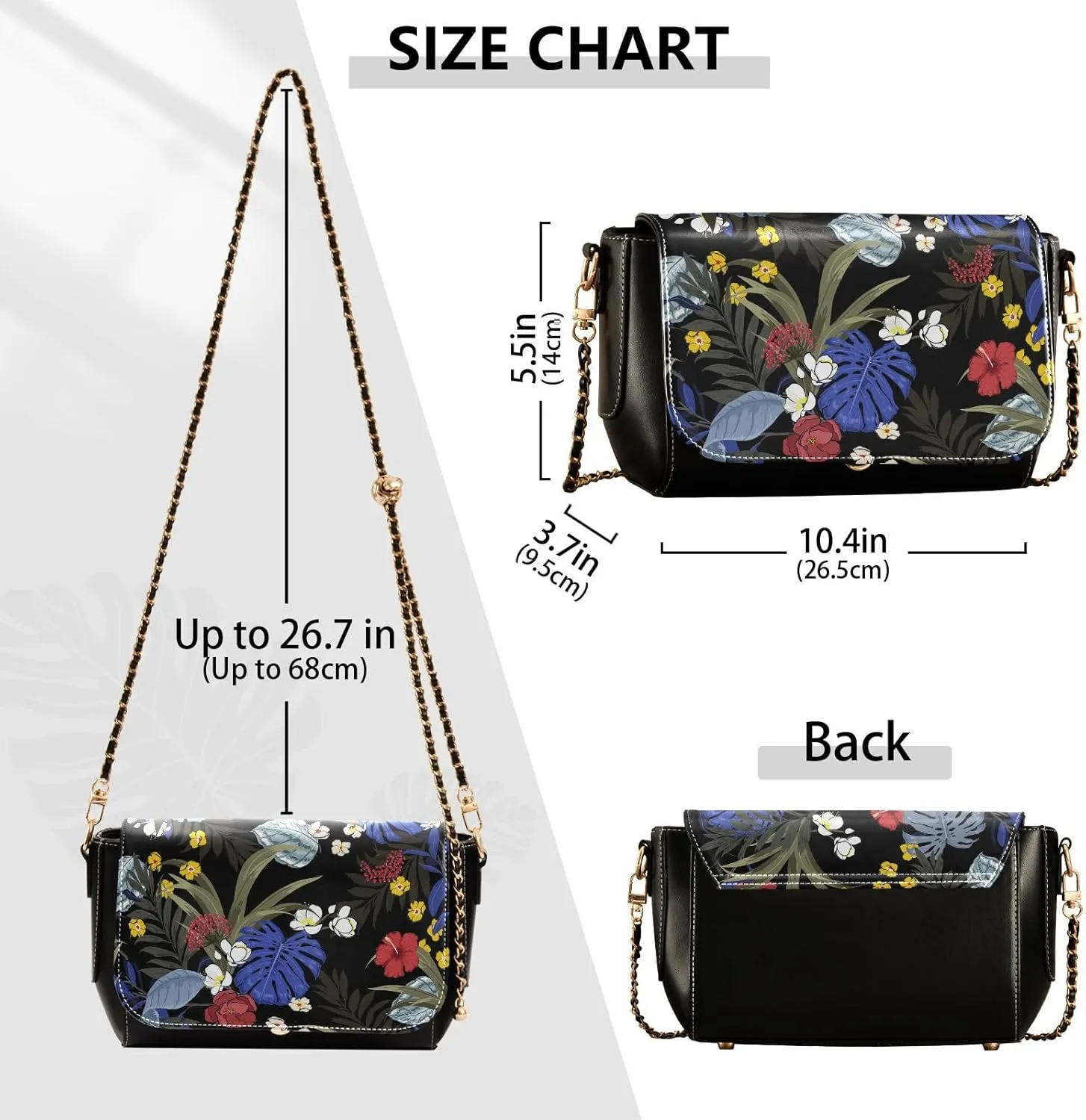 Tote Bag for Women PU Leather Shoulder Bags Fashion Hobo Handbags with Adjustable Chain Shoulder Strap