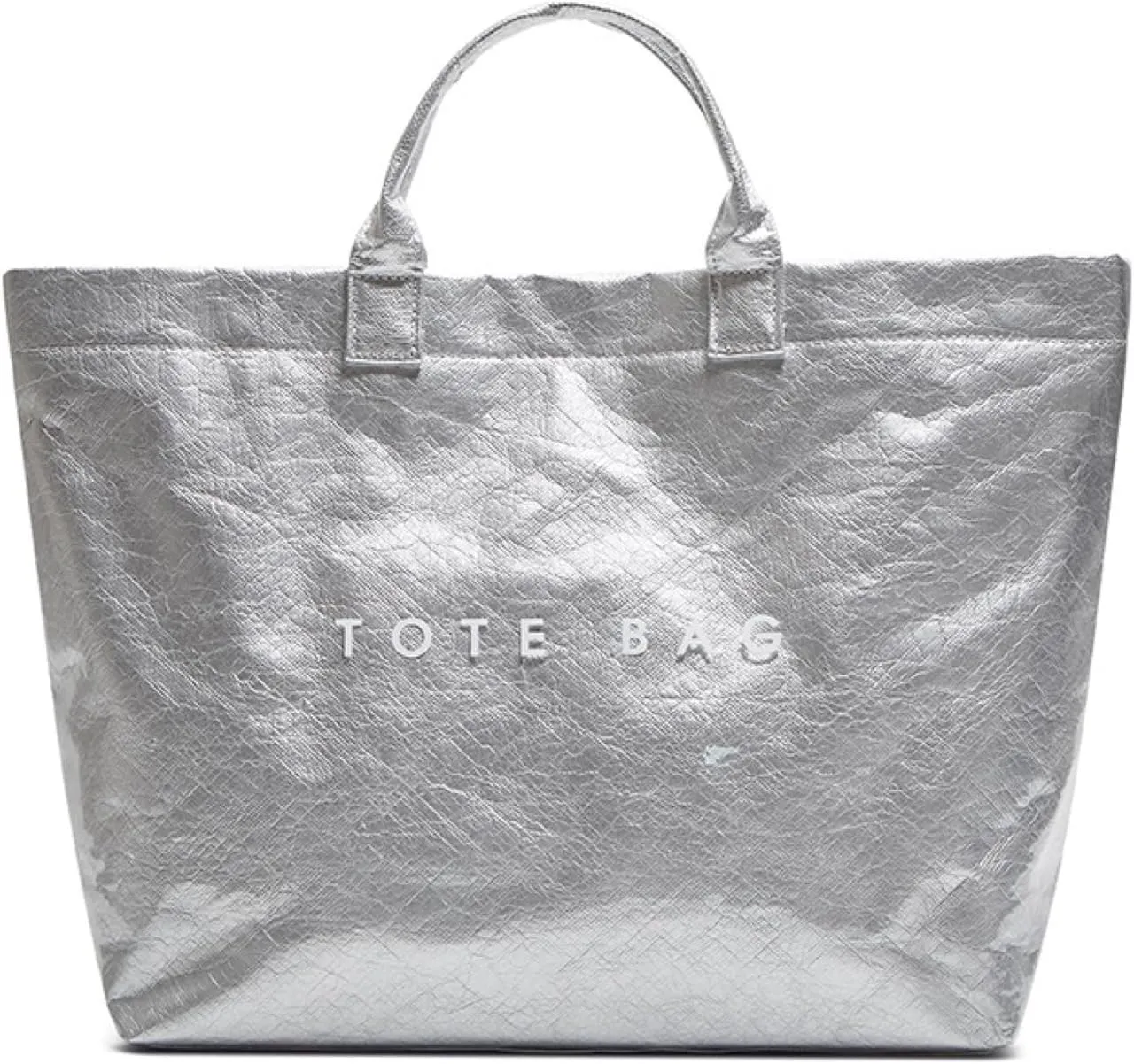 Tote Bag for Women - PVC Letter Handbag, Large Kraft Paper Top Handle Hobo Bag
