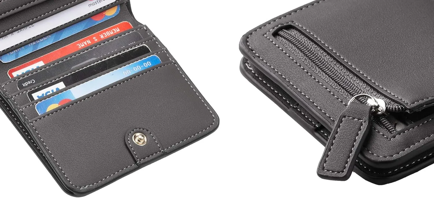 Toughergun Wallet Women Rfid Blocking Small Compact Bifold Luxury Leather Pocket Wallet Ladies Mini Purse with ID Window