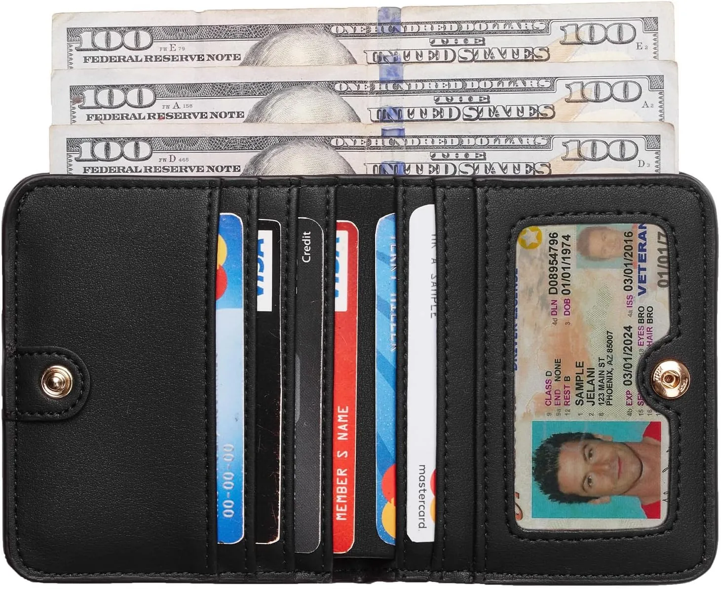 Toughergun Wallet Women Rfid Blocking Small Compact Bifold Luxury Leather Pocket Wallet Ladies Mini Purse with ID Window