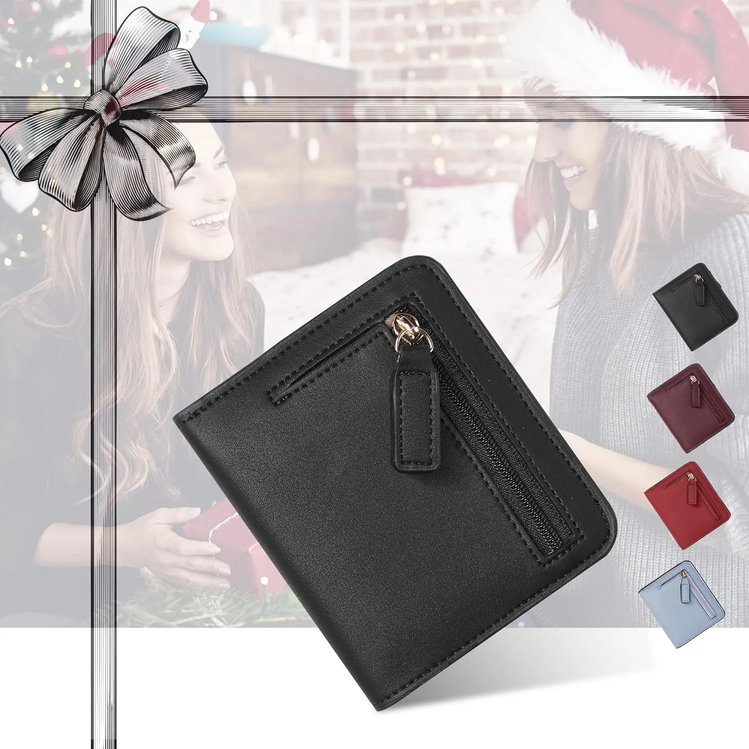 Toughergun Wallet Women Rfid Blocking Small Compact Bifold Luxury Leather Pocket Wallet Ladies Mini Purse with ID Window
