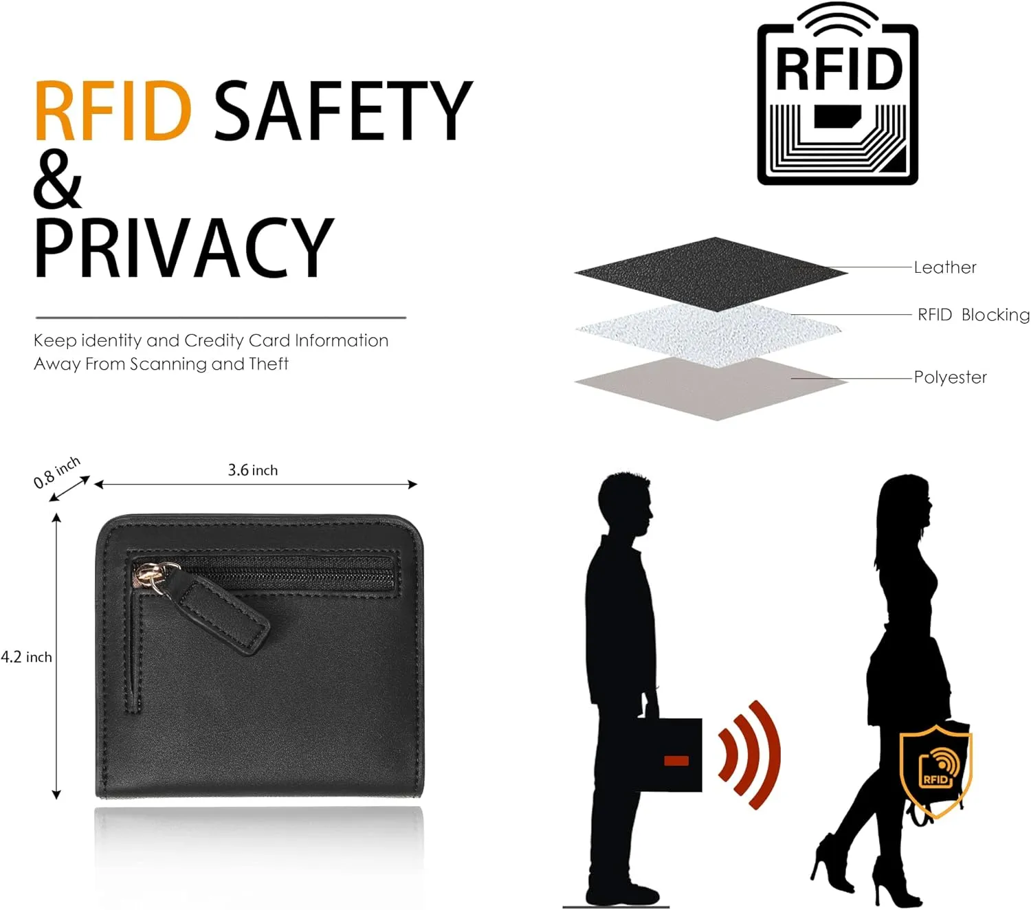 Toughergun Wallet Women Rfid Blocking Small Compact Bifold Luxury Leather Pocket Wallet Ladies Mini Purse with ID Window