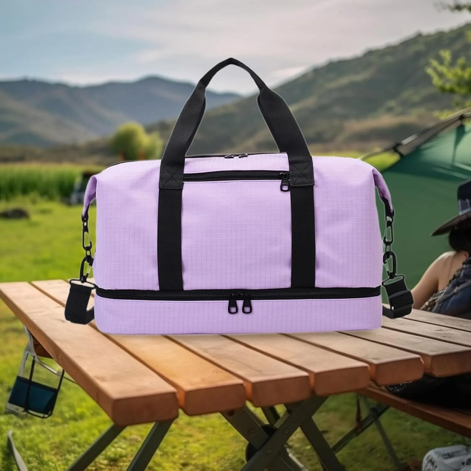 Travel Duffel Bag for Airlines And Gym Use Compact Tote for Weekend Getaways, Violet