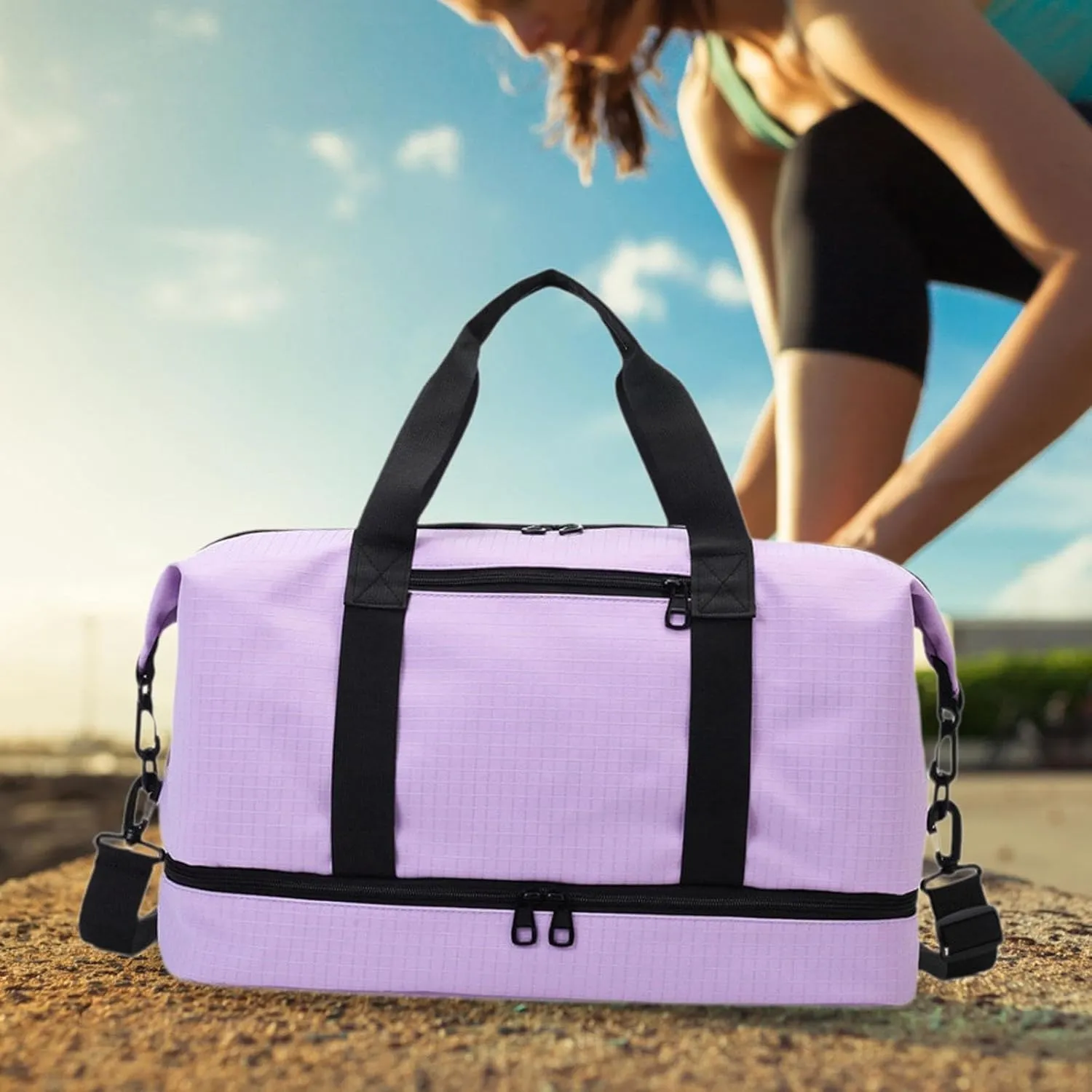 Travel Duffel Bag for Airlines And Gym Use Compact Tote for Weekend Getaways, Violet