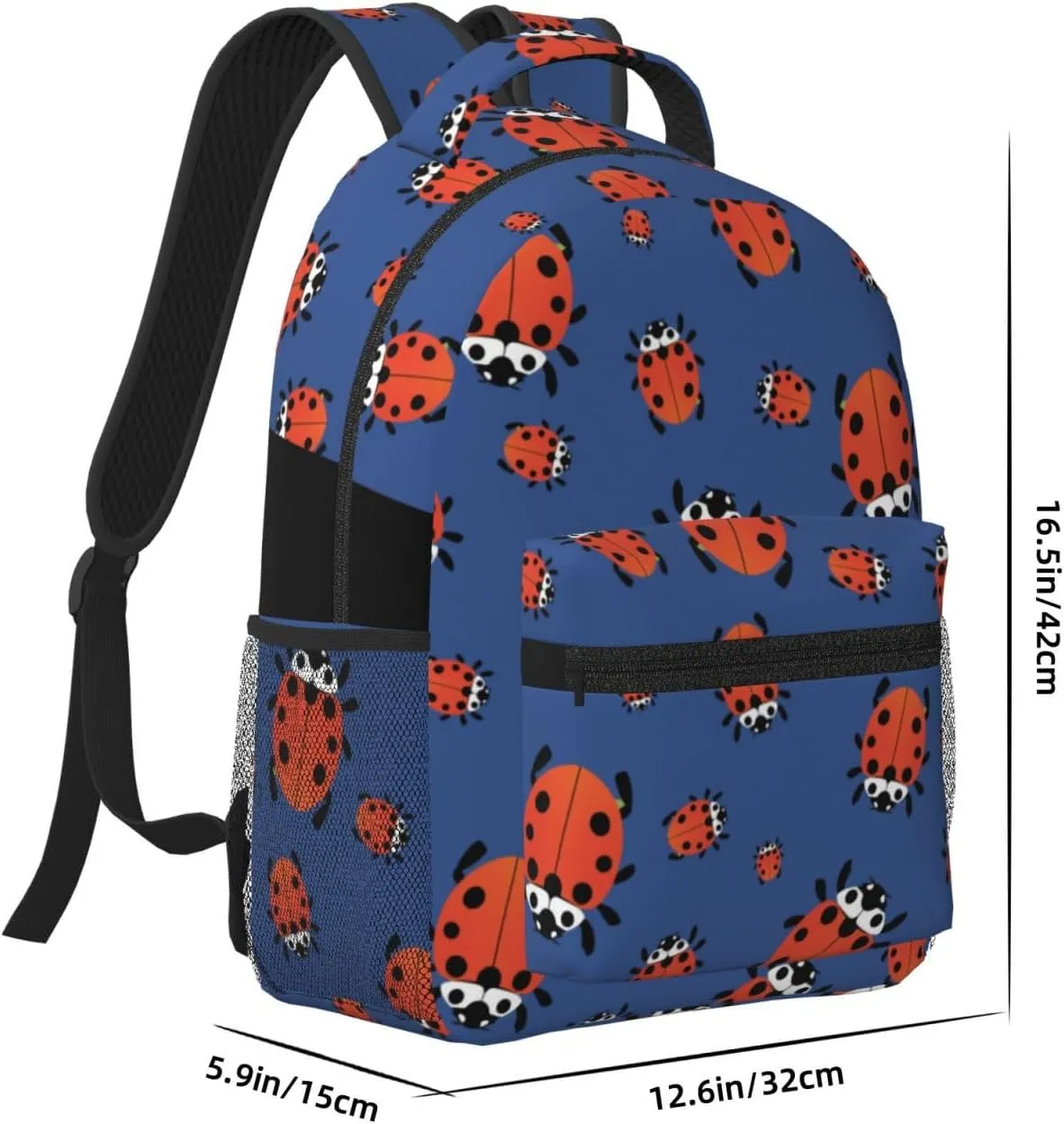 Travel Multifunctional Business Backpack for Women - Stylish and Sturdy, Laptop Backpack Compatible with Ladybug Red Black Dots Blue