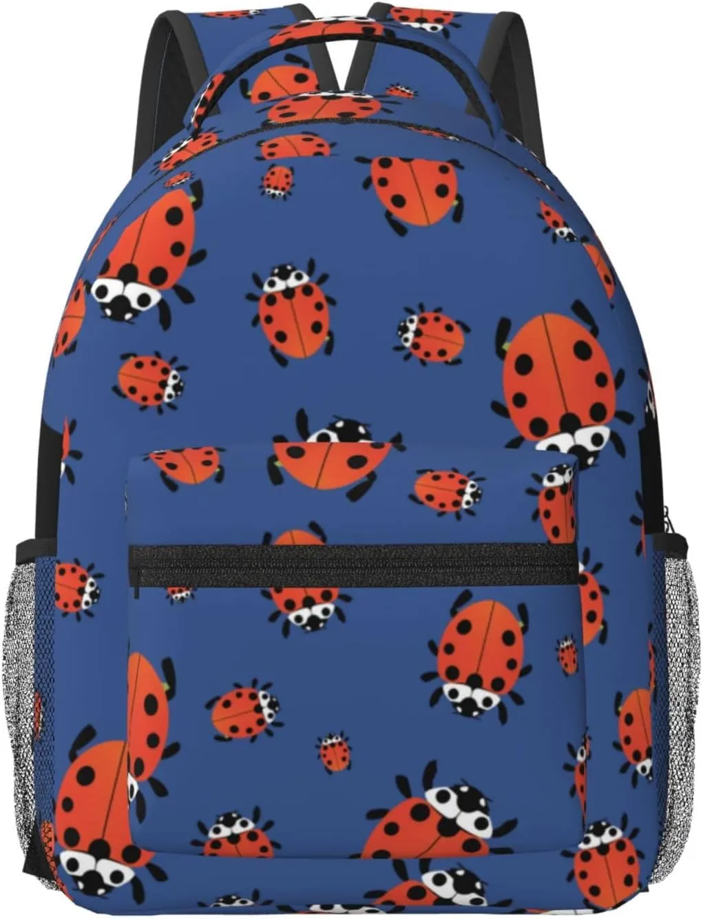 Travel Multifunctional Business Backpack for Women - Stylish and Sturdy, Laptop Backpack Compatible with Ladybug Red Black Dots Blue