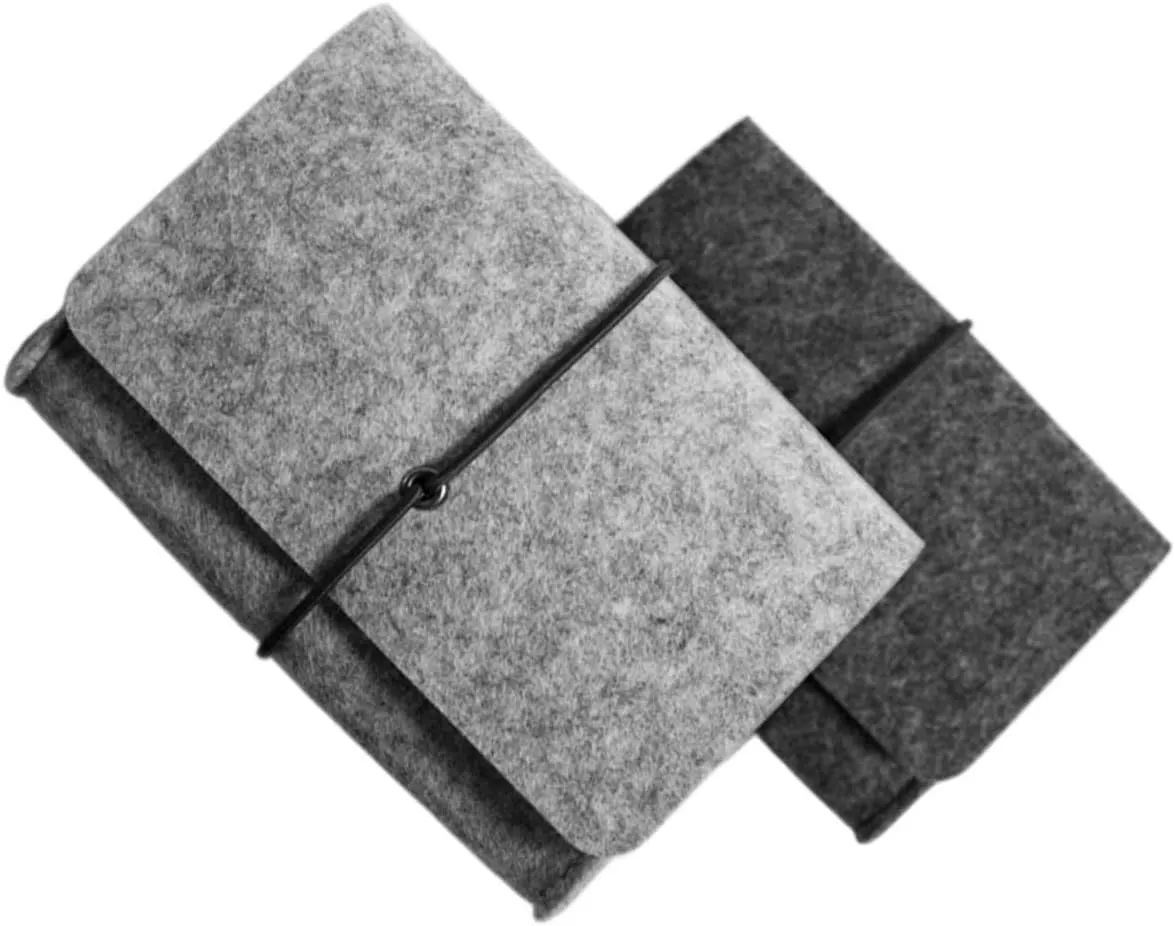 Travel Storage Bag Felt Insert 2pcs Phone Pouch Electronics Organizer Compact and Organized Light Grey