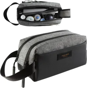 Travel Toiletry Bag for Men Waterproof Shaving Kit Compact Dopp Bag Toiletries Organizer for Accessories and Essentials - (Heather Gray, Small)