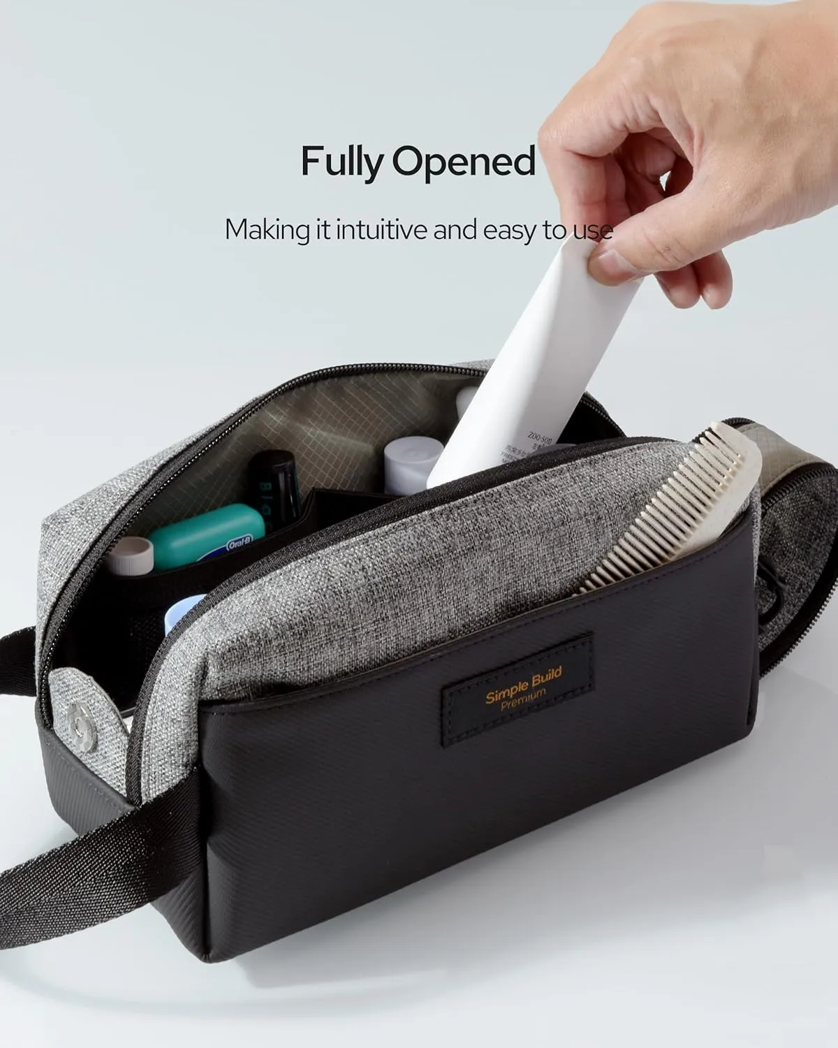 Travel Toiletry Bag for Men Waterproof Shaving Kit Compact Dopp Bag Toiletries Organizer for Accessories and Essentials - (Heather Gray, Small)