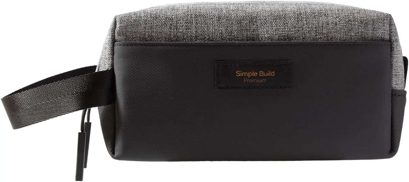 Travel Toiletry Bag for Men Waterproof Shaving Kit Compact Dopp Bag Toiletries Organizer for Accessories and Essentials - (Heather Gray, Small)