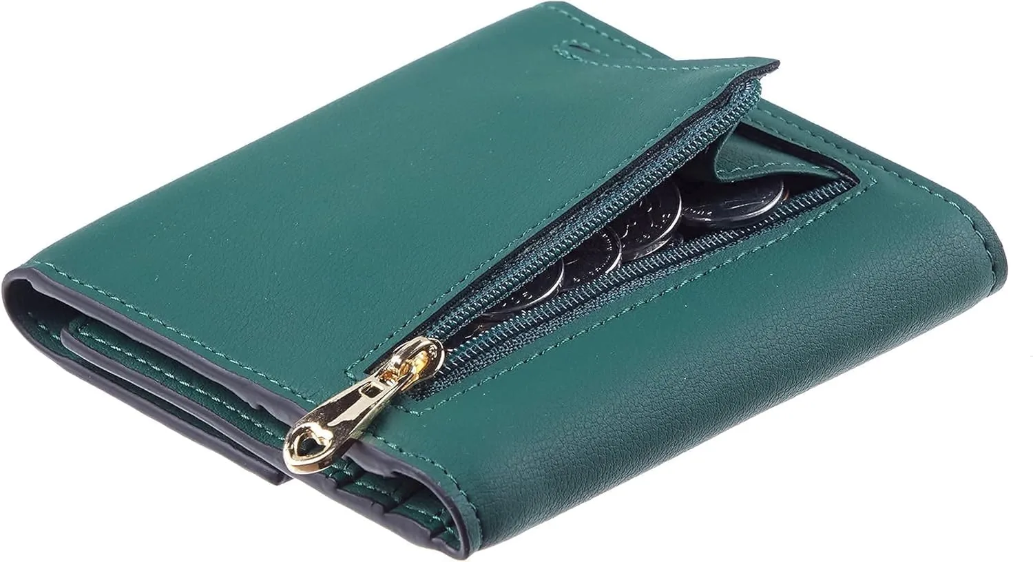 Travelambo RFID Blocking Small Mini Compact Wallet Coin Pouch Holder Trifold Credit Card Holder Pocket Purse for Women