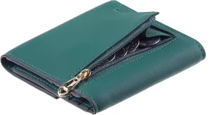 Travelambo RFID Blocking Small Mini Compact Wallet Coin Pouch Holder Trifold Credit Card Holder Pocket Purse for Women