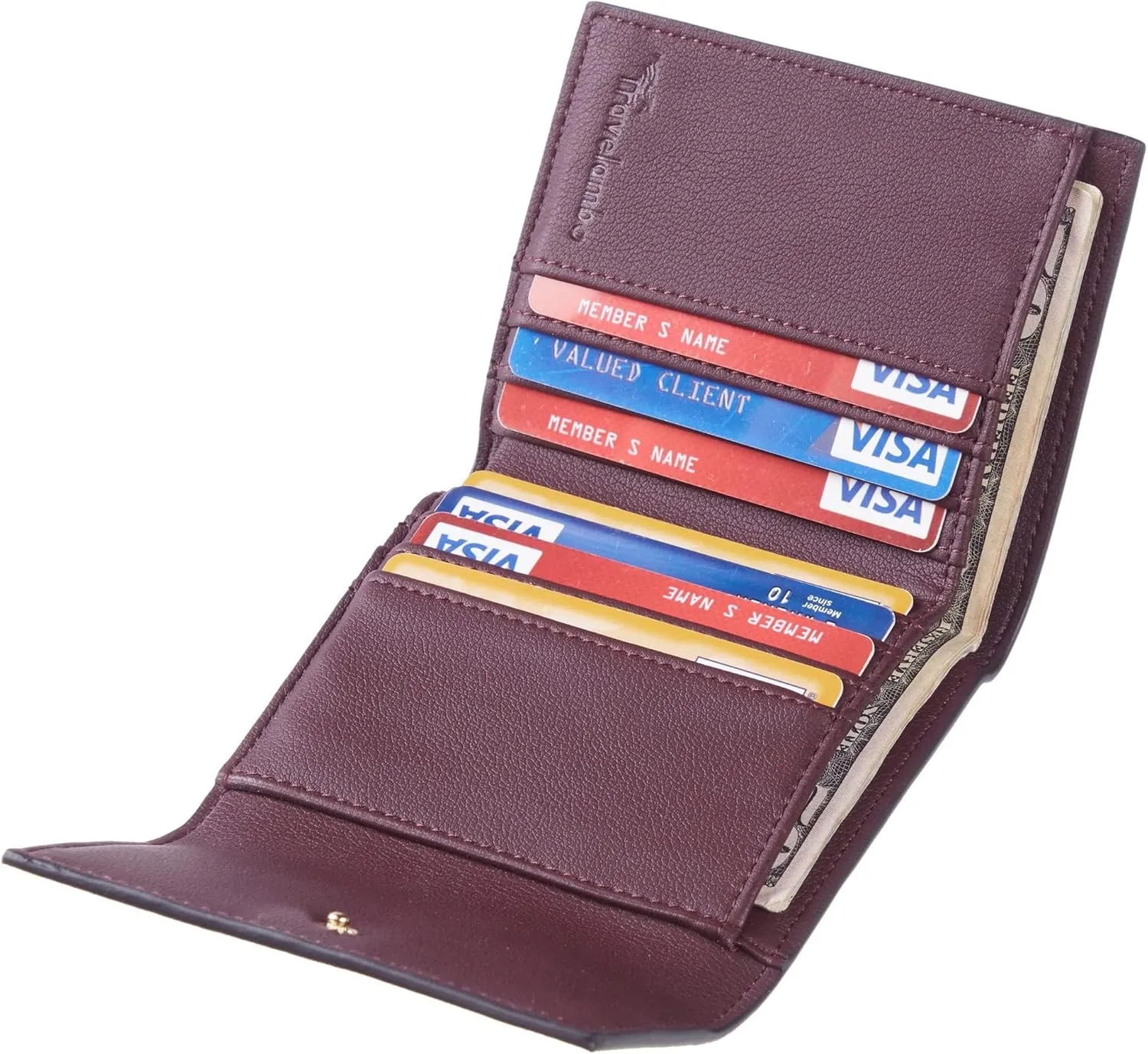 Travelambo RFID Blocking Small Mini Compact Wallet Coin Pouch Holder Trifold Credit Card Holder Pocket Purse for Women