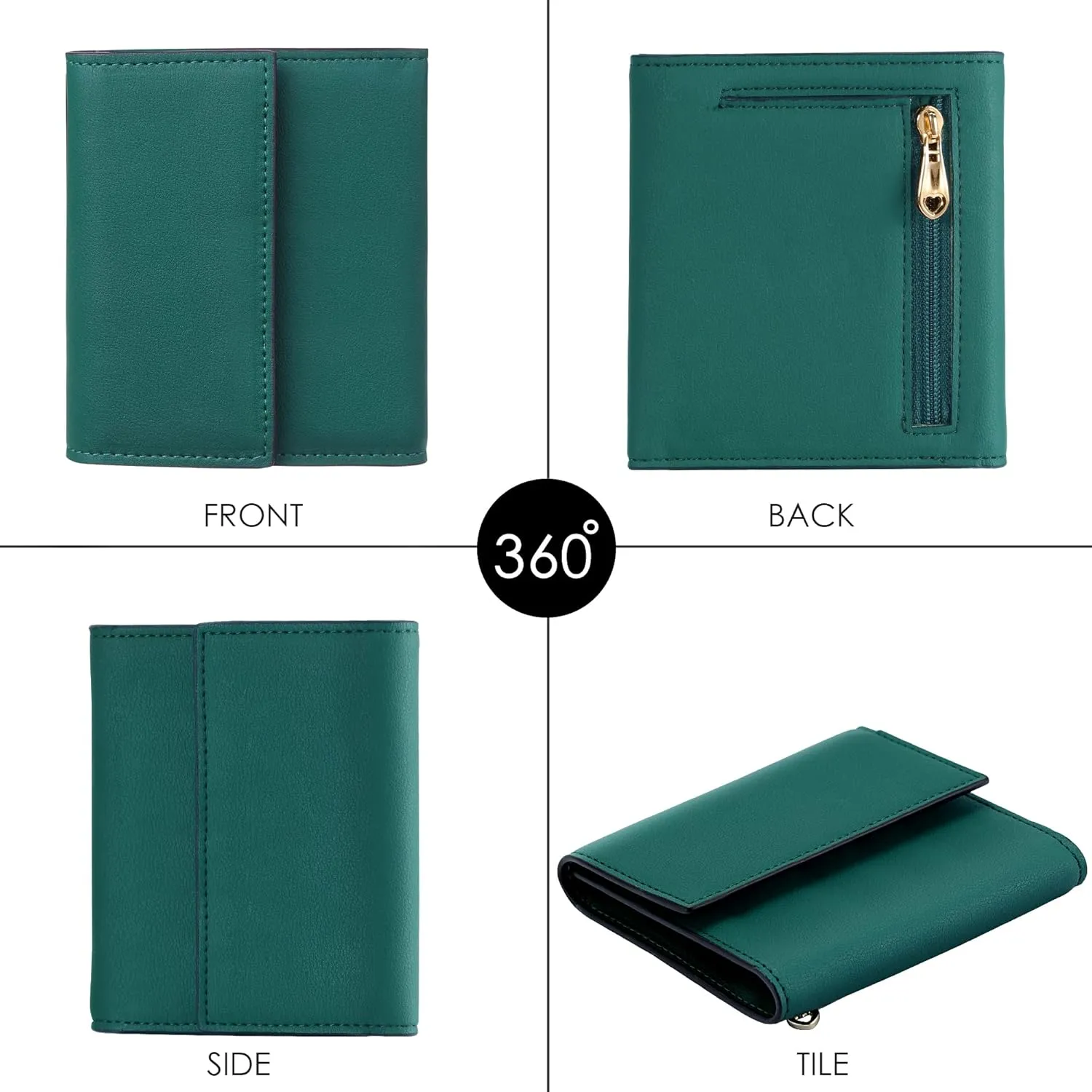 Travelambo RFID Blocking Small Mini Compact Wallet Coin Pouch Holder Trifold Credit Card Holder Pocket Purse for Women