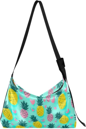 Tropical Pineapple Crossbody Bag for Women Men with Adjustable Strap PU Leather Shoulder Hobo Purse Bag 20855780