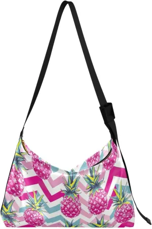 Tropical Pineapple Crossbody Bag for Women Men with Adjustable Strap PU Leather Shoulder Hobo Purse Bag 20855785