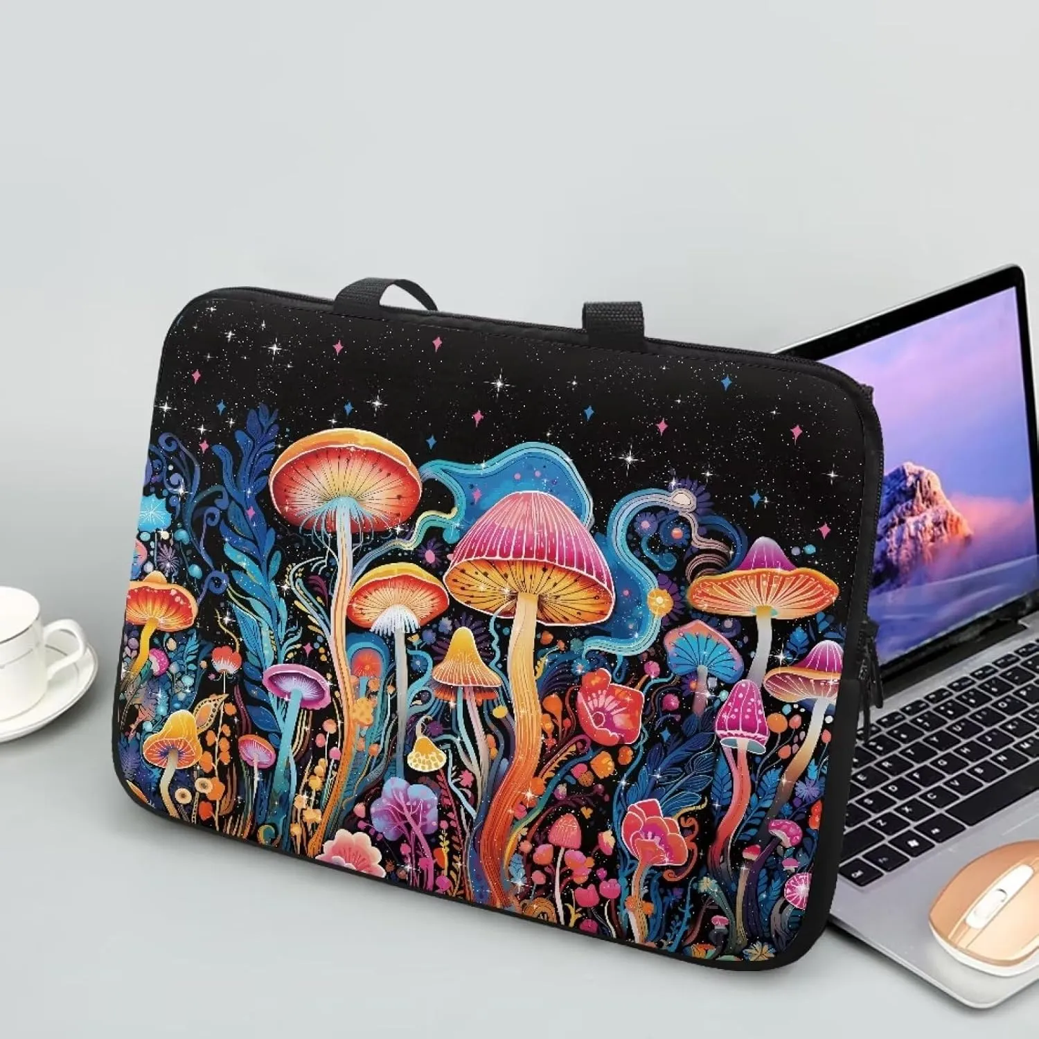 Uasibuni Stylish Floral Laptop Tote Bag for Women Laptop Sleeve Case 15.6In Laptop Messenger Bag Small Laptop Bag