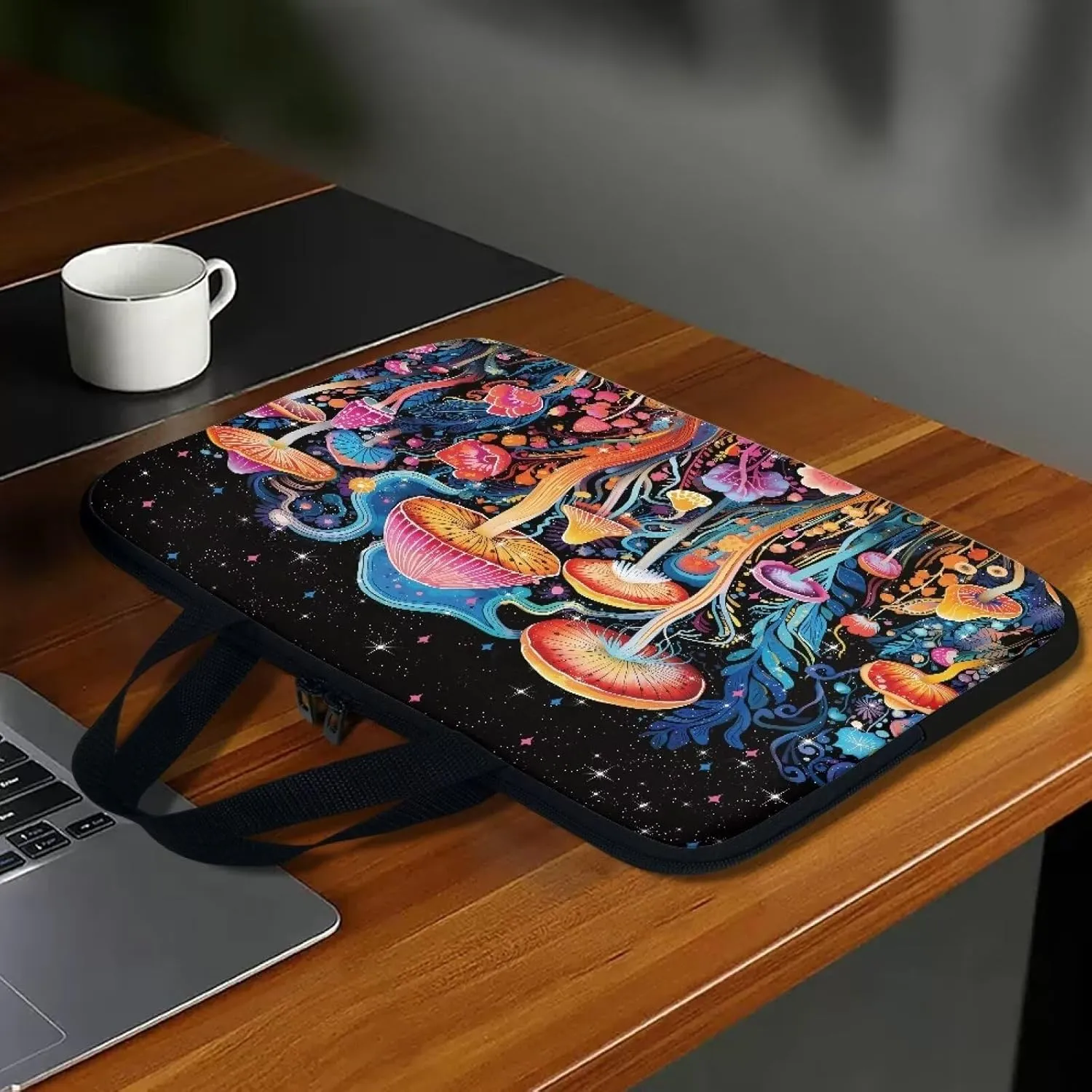 Uasibuni Stylish Floral Laptop Tote Bag for Women Laptop Sleeve Case 15.6In Laptop Messenger Bag Small Laptop Bag