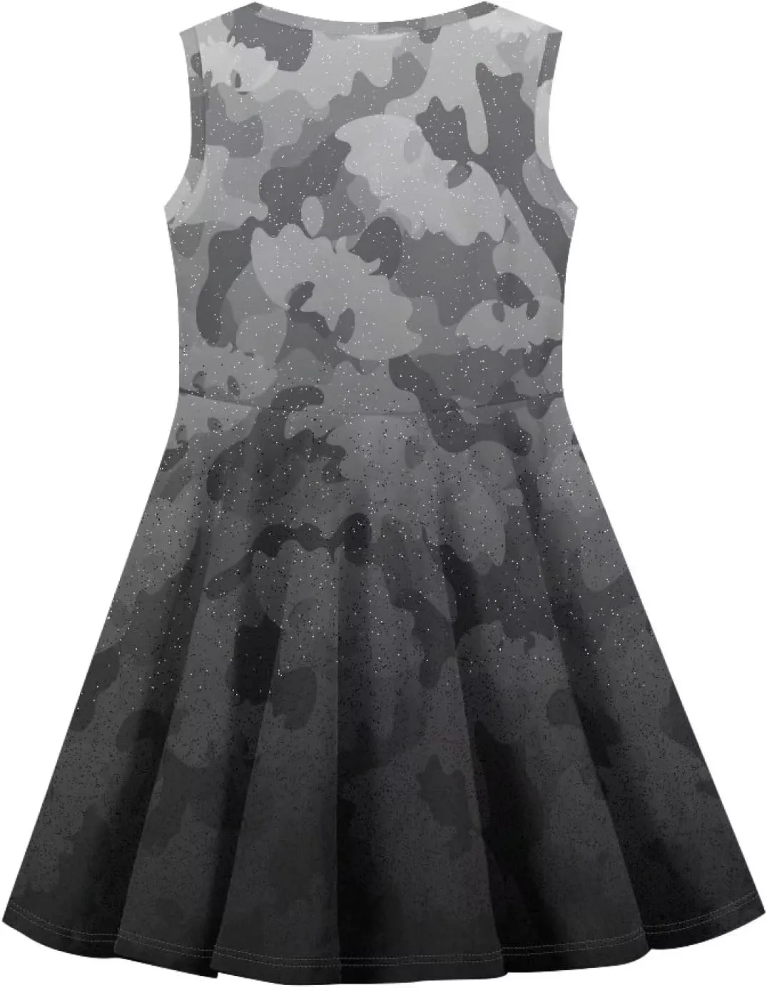 Uasibuni Stylish Girl's Crew Neck Knit Sleeveless Ruffle Summer Casual Sundress A-line Swing Dress for 3-16 Years Kids Skirt