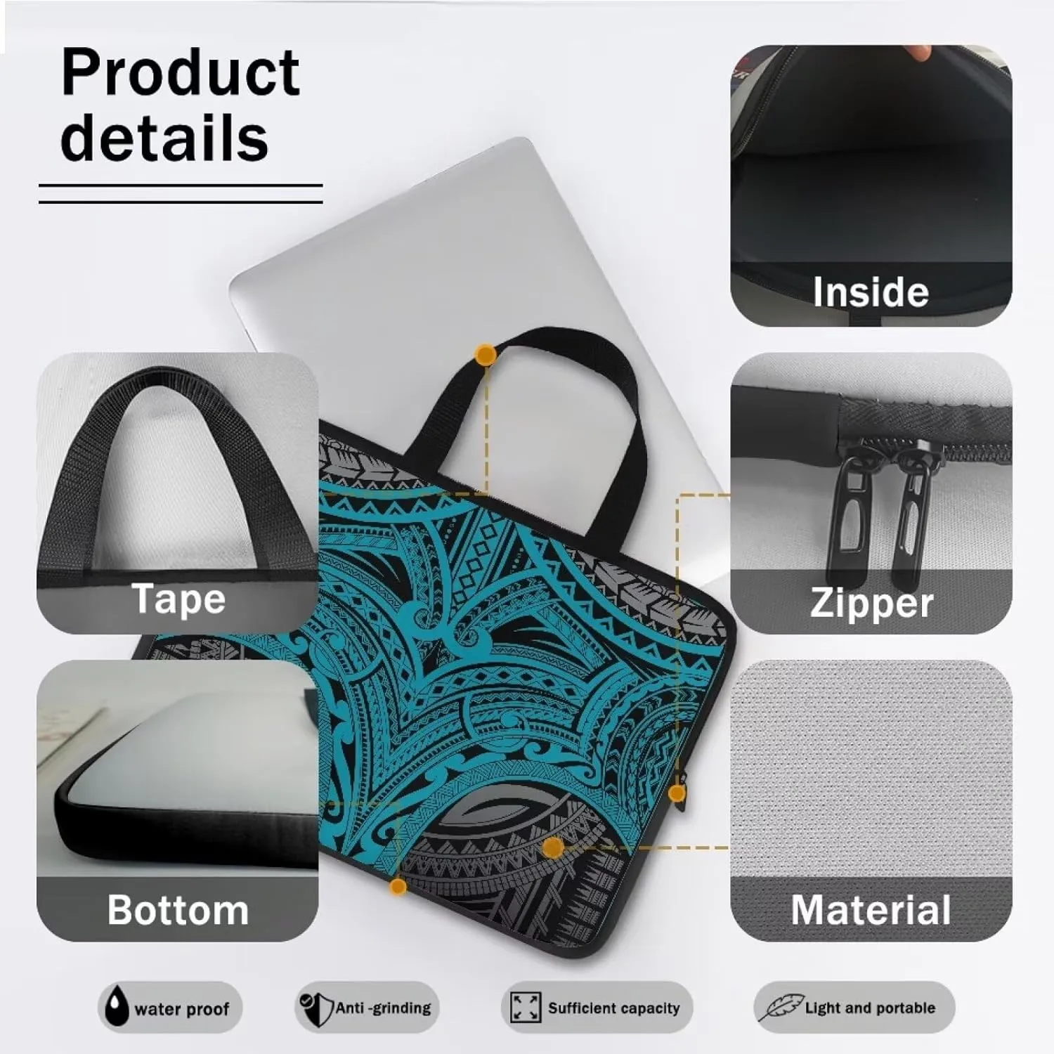 Uasibuni Stylish Laptop Bag Sleeve Carrying Case with Handle Laptop Sleeve Bag 17In Laptop Tote Bag Gift for Women Men