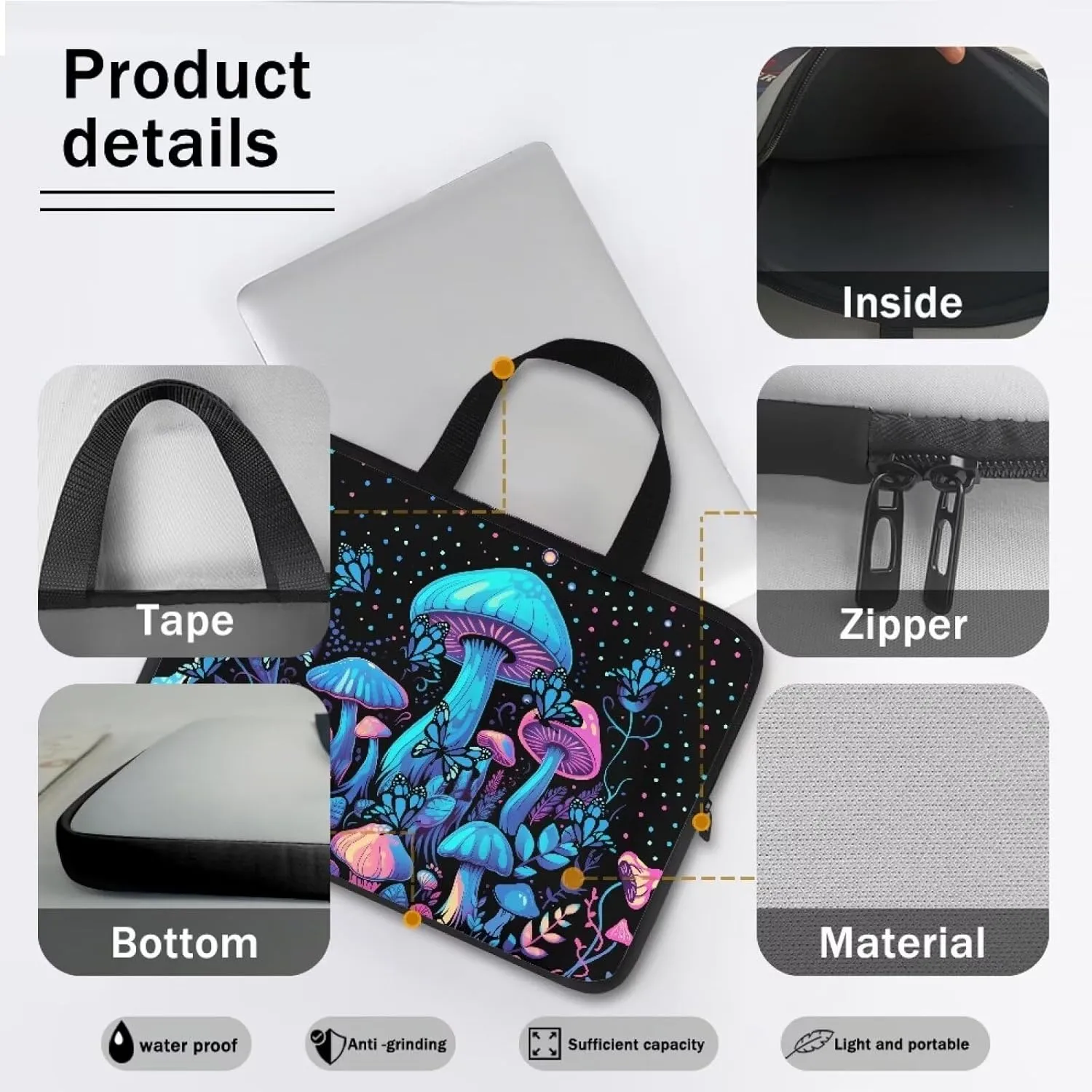 Uasibuni Stylish Laptop Bag Sleeve Carrying Case with Handle Laptop Sleeve Bag 17In Laptop Tote Bag Gift for Women Men