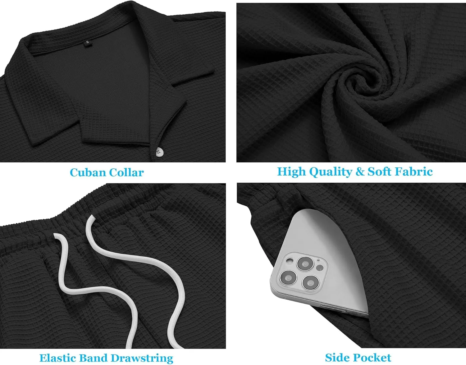 URRU Men's Shirt and Shorts Set Summer Outfits 2 Piece Fashion Short Sleeve Casual Button Down Shirts Set for Men
