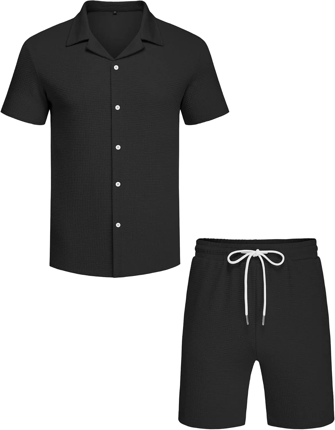 URRU Men's Shirt and Shorts Set Summer Outfits 2 Piece Fashion Short Sleeve Casual Button Down Shirts Set for Men