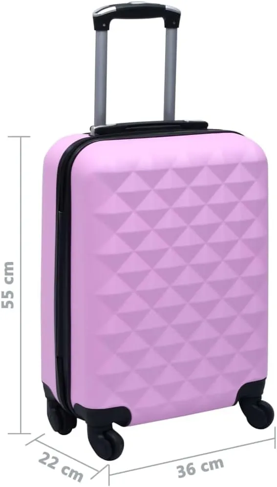 vidaXL Hardcase Travel Trolley - Compact and Lightweight ABS Suitcase with Four 360-degree Castors and Internal Straps - Pink