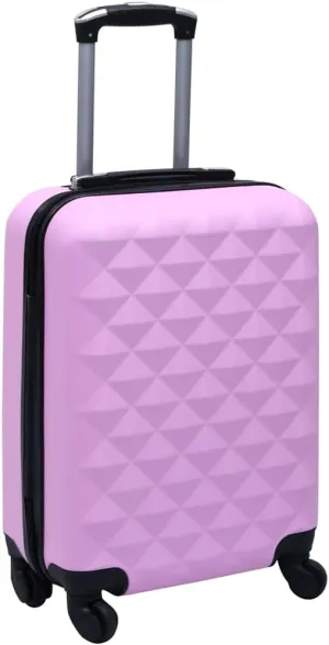vidaXL Hardcase Travel Trolley - Compact and Lightweight ABS Suitcase with Four 360-degree Castors and Internal Straps - Pink