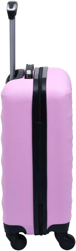 vidaXL Hardcase Travel Trolley - Compact and Lightweight ABS Suitcase with Four 360-degree Castors and Internal Straps - Pink