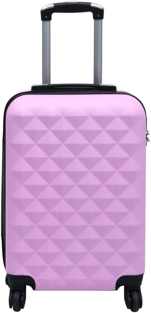 vidaXL Hardcase Travel Trolley - Compact and Lightweight ABS Suitcase with Four 360-degree Castors and Internal Straps - Pink