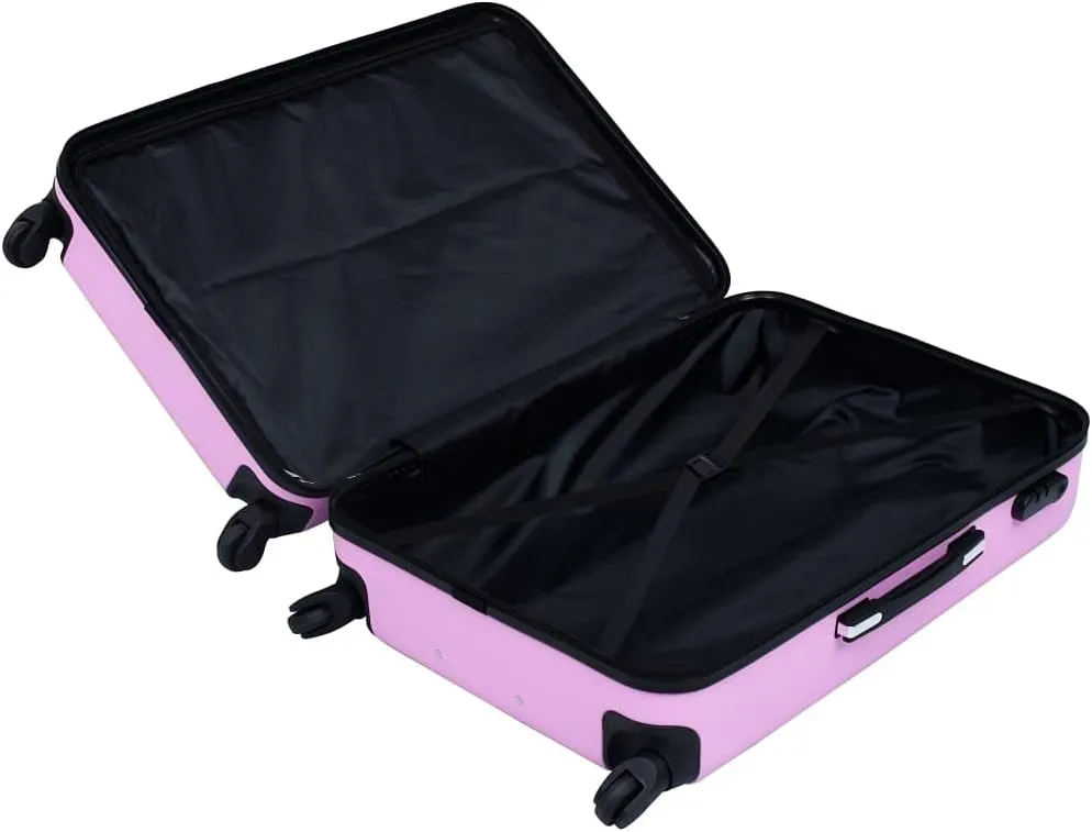 vidaXL Hardcase Travel Trolley - Compact and Lightweight ABS Suitcase with Four 360-degree Castors and Internal Straps - Pink