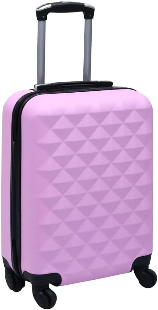 vidaXL Hardcase Travel Trolley - Compact and Lightweight ABS Suitcase with Four 360-degree Castors and Internal Straps - Pink