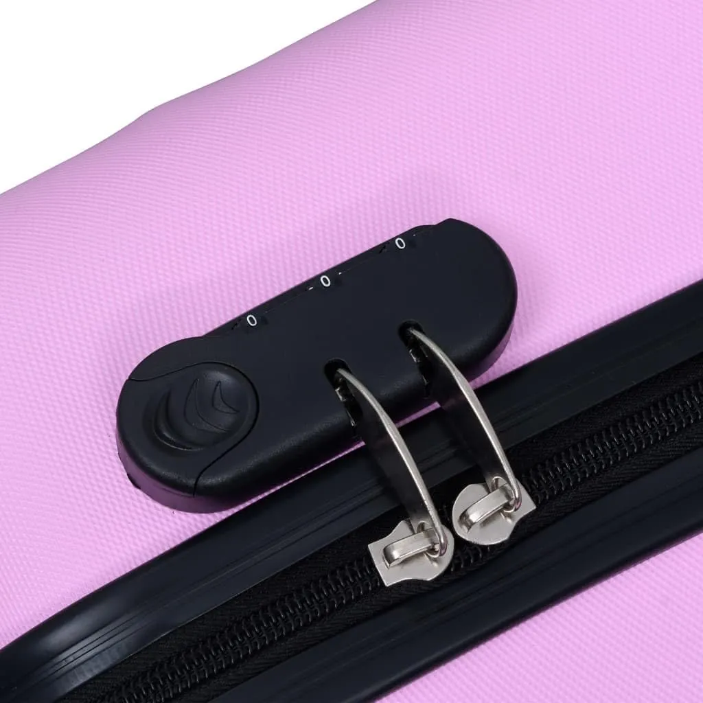 vidaXL Hardcase Travel Trolley - Compact and Lightweight ABS Suitcase with Four 360-degree Castors and Internal Straps - Pink