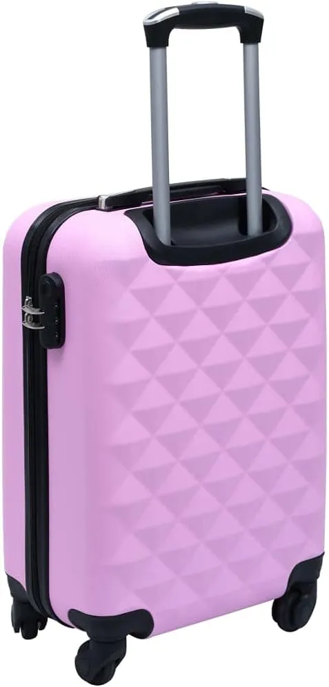 vidaXL Hardcase Travel Trolley - Compact and Lightweight ABS Suitcase with Four 360-degree Castors and Internal Straps - Pink