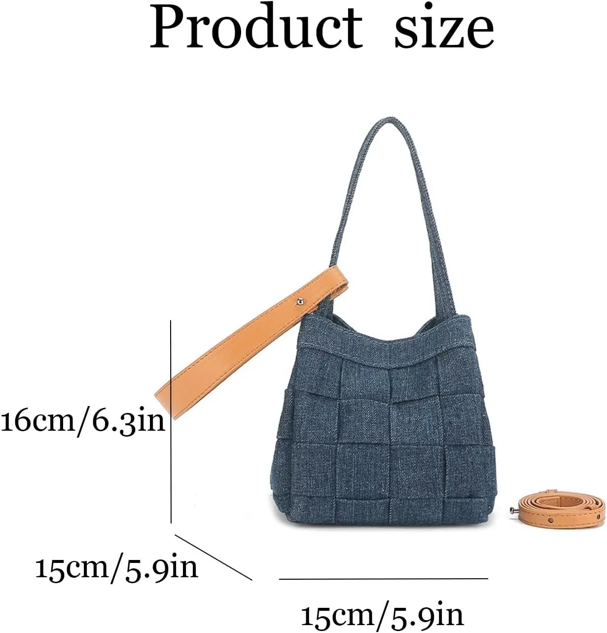 Vintage Denim Bucket BagRetro Small Crossbody Shoulder Bag,Compact Cute Slouchy Satchel Purse Handbag for Everyday Use