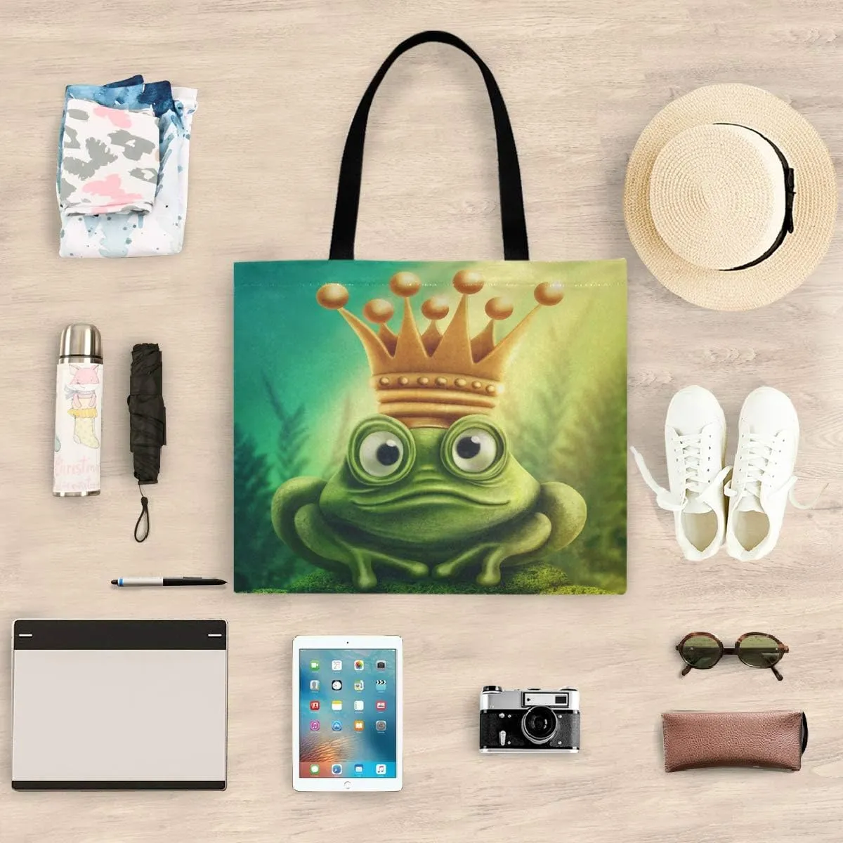 visesunny Stylish Women Canvas Shoulder Tote Bags Casual Bag Ladies Shopping Handbag for GYM Hiking Picnic Travel Beach