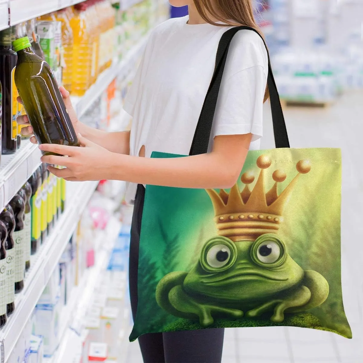visesunny Stylish Women Canvas Shoulder Tote Bags Casual Bag Ladies Shopping Handbag for GYM Hiking Picnic Travel Beach