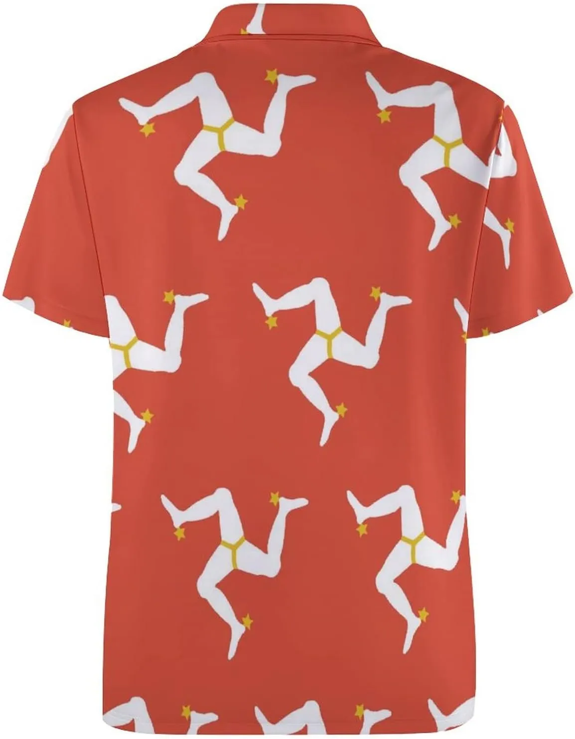 Vnurnrn Isle of Man Flag Quick Dry Performance Sport Golf Polo Shirts for Men
