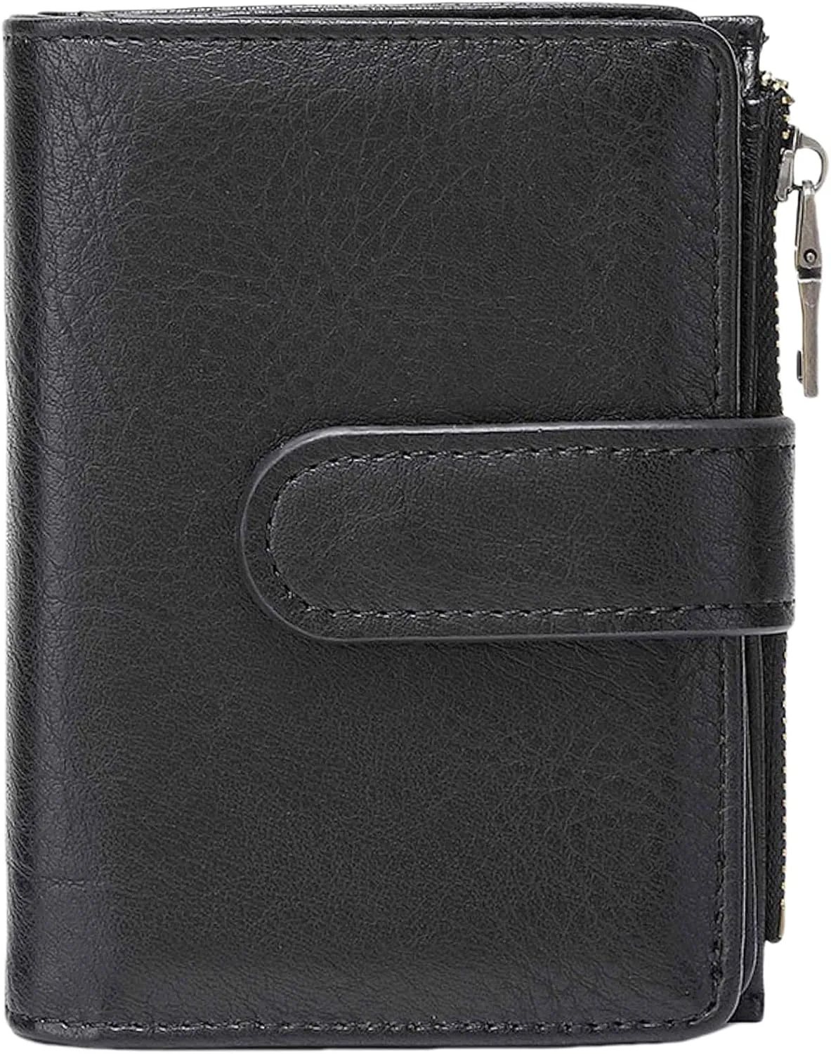 Wallet Women Small Leather RFID Blocking Credit Card Wallet Bifold Compact Ladies Purse with Zipper Coin Pocket